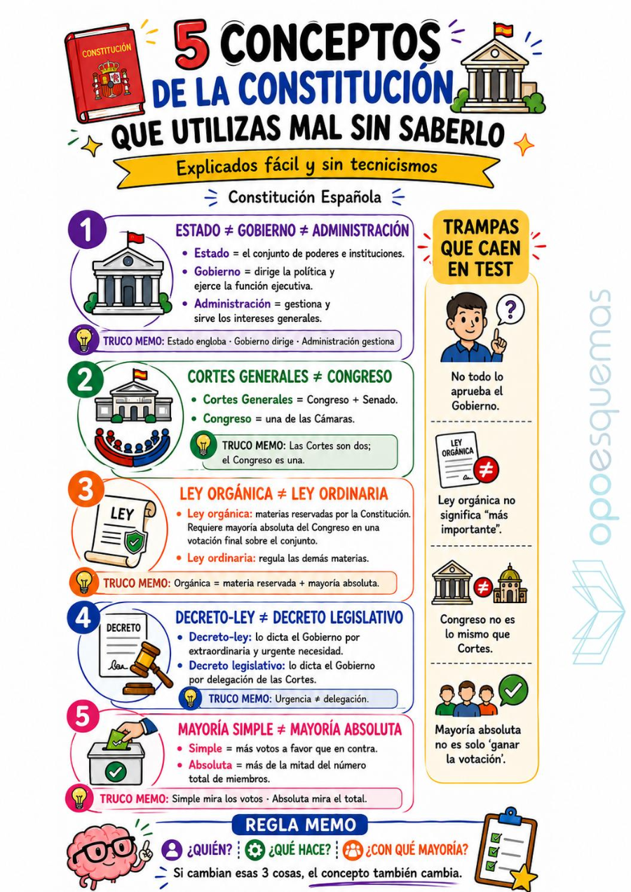 Página del esquema "5 conceptos de la Constitución que utilizas mal sin saberlo"