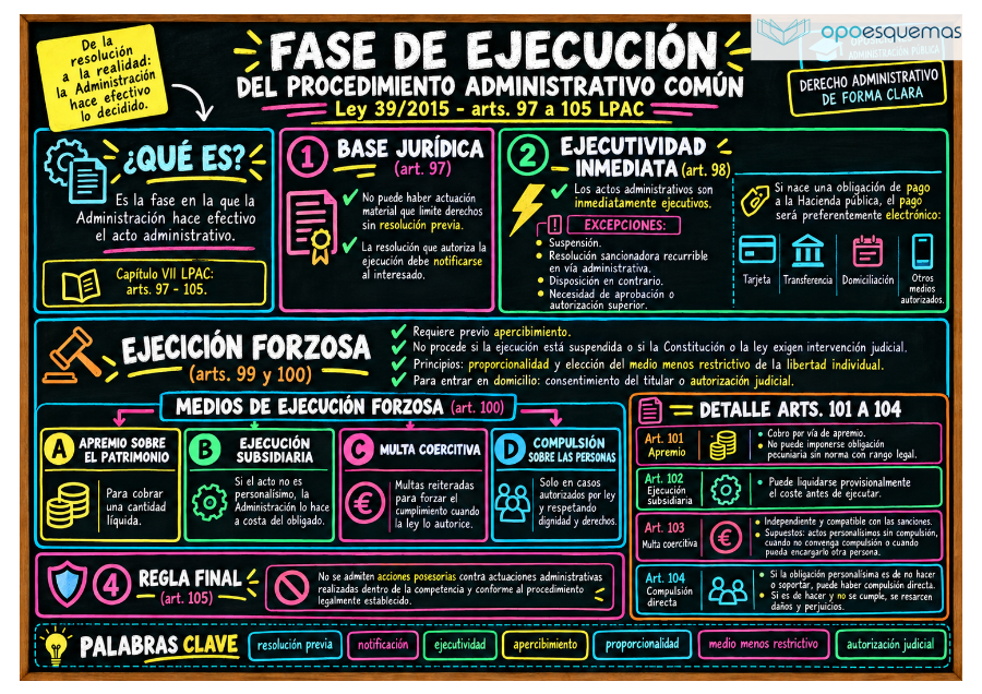 Página del esquema "La fase de ejecución del procedimiento administrativo"
