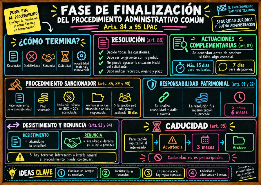 Página del esquema "La fase de finalización del procedimiento administrativo"