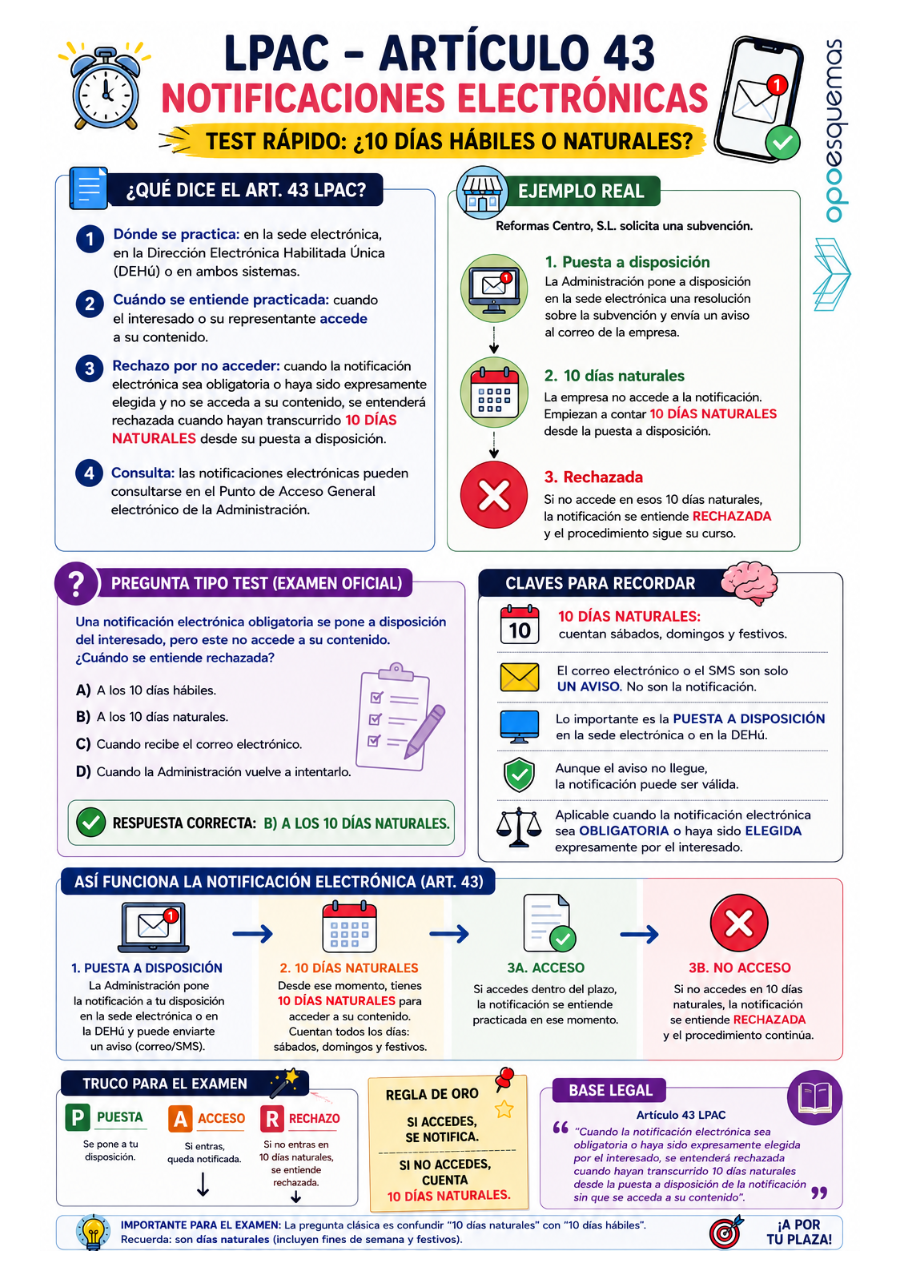 Página del esquema "Notificaciones electrónicas: artículo 43 de la LPAC"