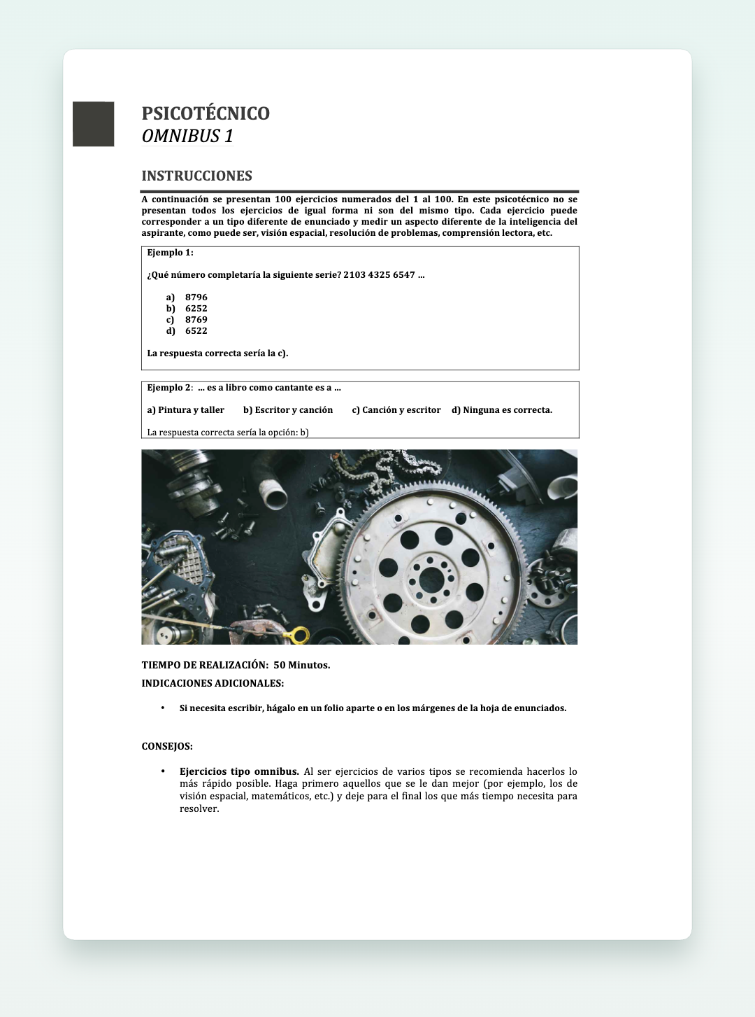 Vista previa del PDF "Psicotécnico ómnibus: 100 ejercicios con solución razonada"