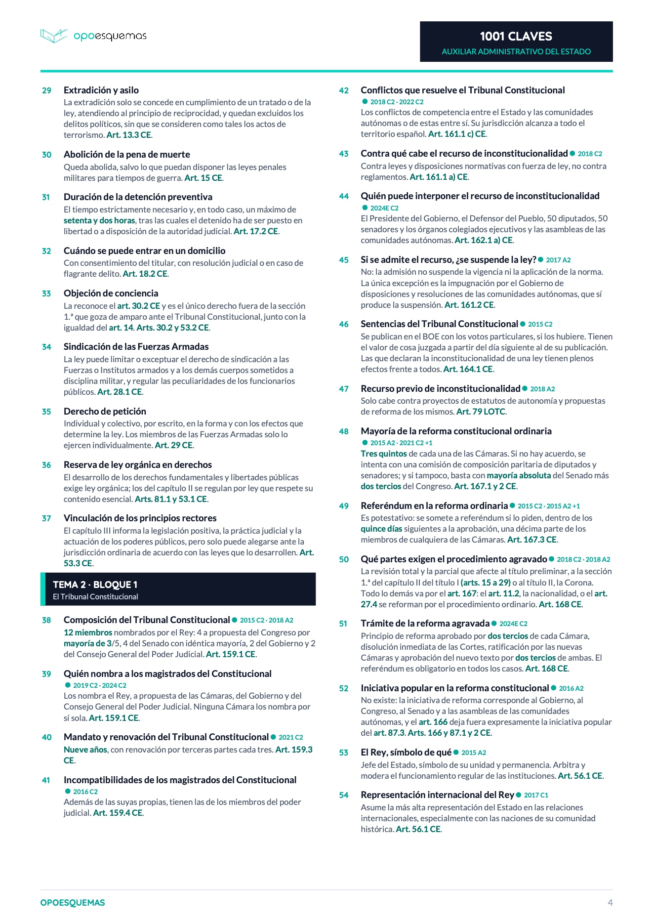 Página interior 3 del 1001 claves · Auxiliar Administrativo del Estado