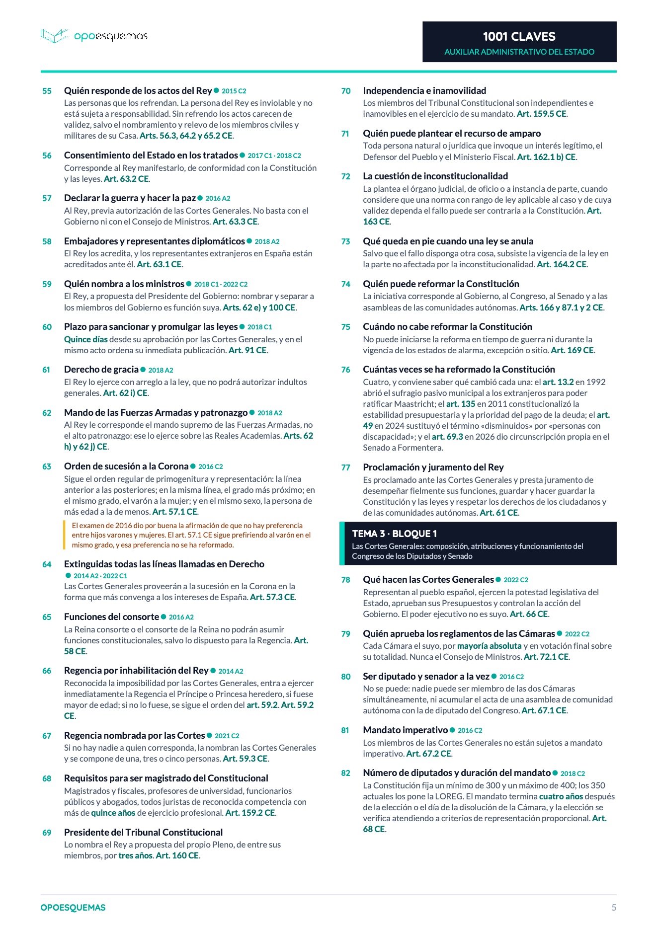 Página interior 4 del 1001 claves · Auxiliar Administrativo del Estado