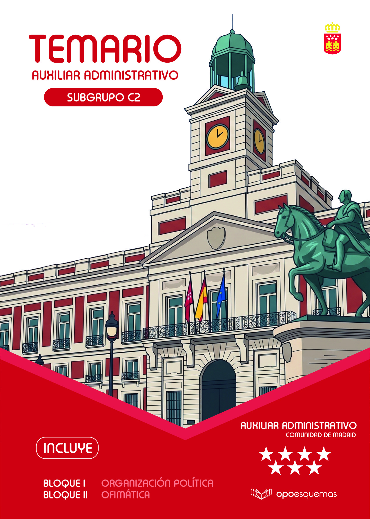 Portada de Temario oficial Auxiliar Administrativo Comunidad de Madrid 2026 (PDF)